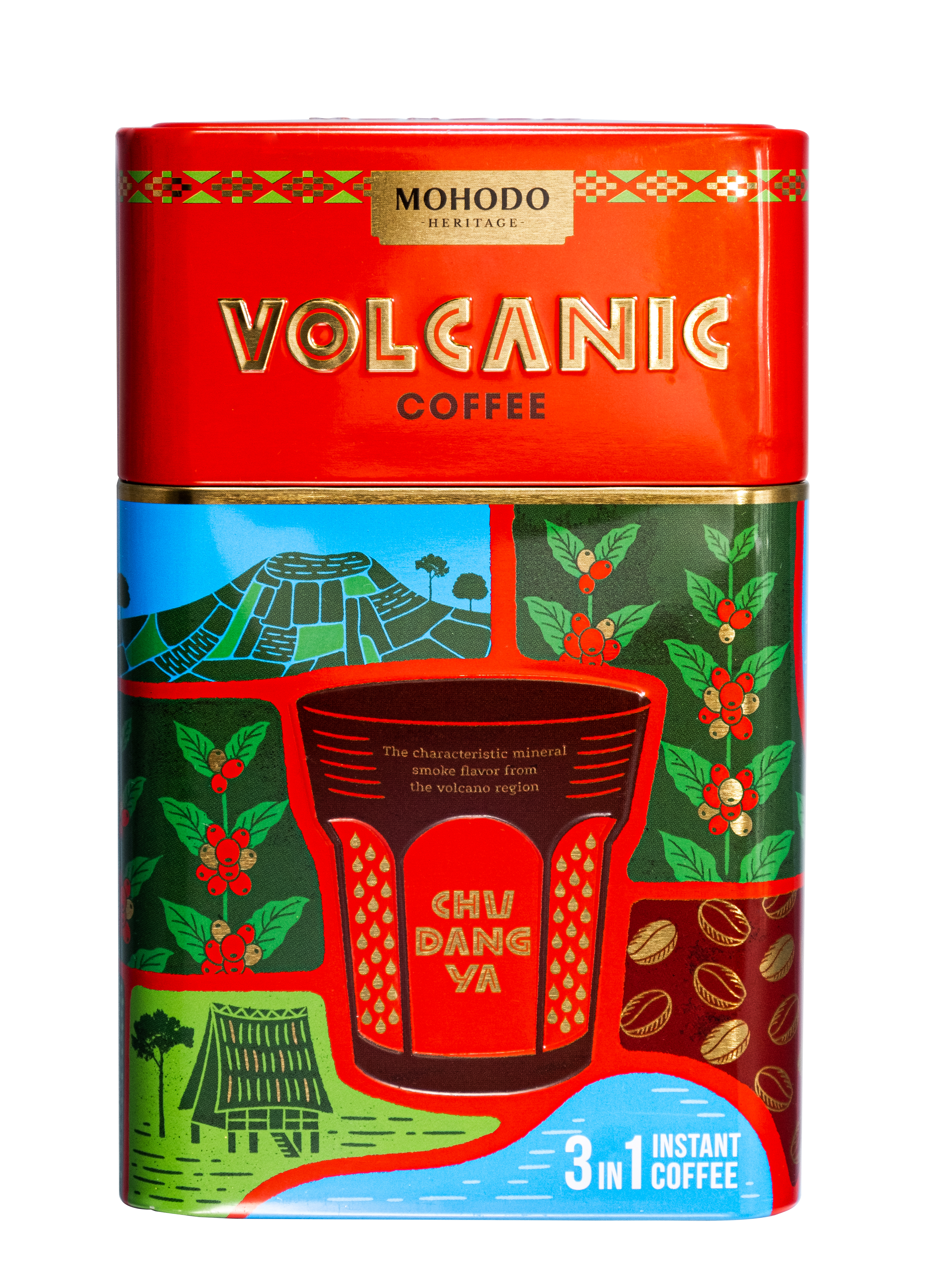 Cà phê núi lửa Volcanic Coffee Instant 3in1 180g-Hộp thiếc