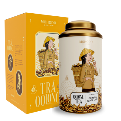 Trà Oolong Sâm Dây Ngọc Linh 100g-Hộp sắt